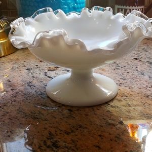 Fenton silver crest compote